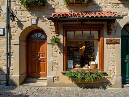 Charming boutique nestled against Rothenburg's medieval wall
