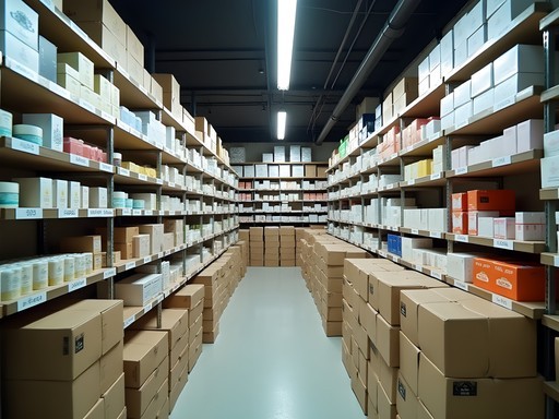 Wholesale beauty products displayed in Dongdaemun Beauty Town