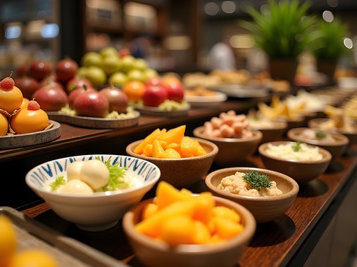 Elaborate food display in a Seoul department store basement food hall