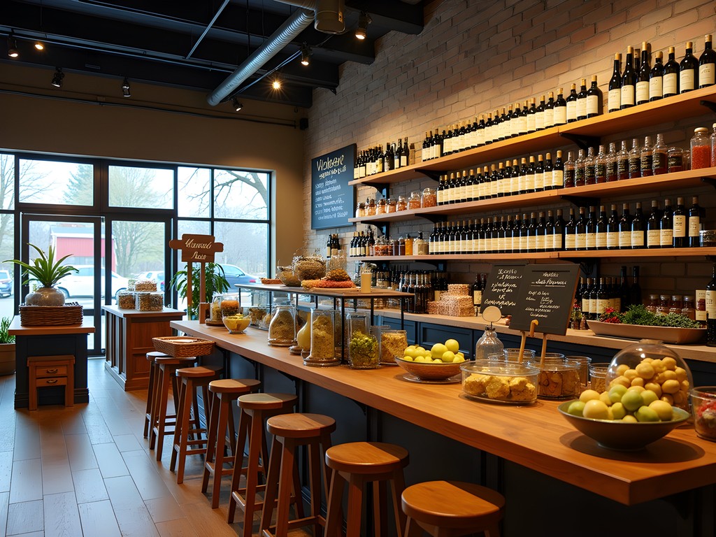 Upscale gourmet market interior with specialty foods and kitchen accessories in West Hartford