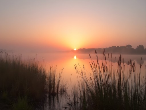 Solo traveler meditating at sunrise by Richmond Lake in Aberdeen