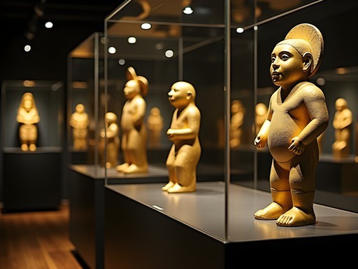 Pre-Columbian gold artifacts on display at Museo del Oro in Bogota