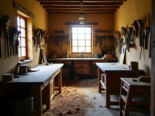 Traditional woodworking workshop in Fernando de la Mora with local hardwoods