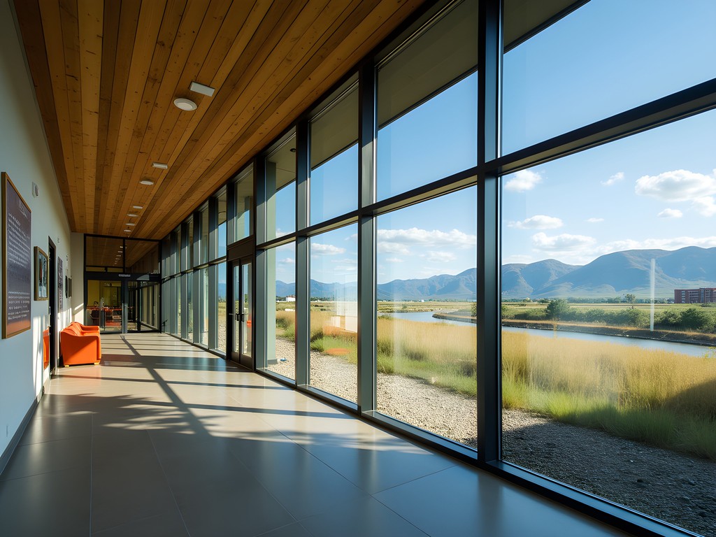 Lewis and Clark Interpretive Center overlooking Missouri River in Great Falls Montana