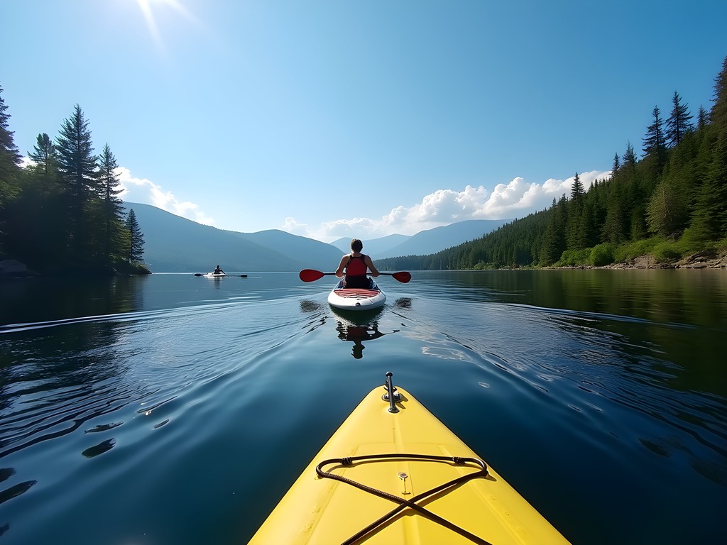 Paddleboarding on Silver Lake near Hudson, New Hampshire