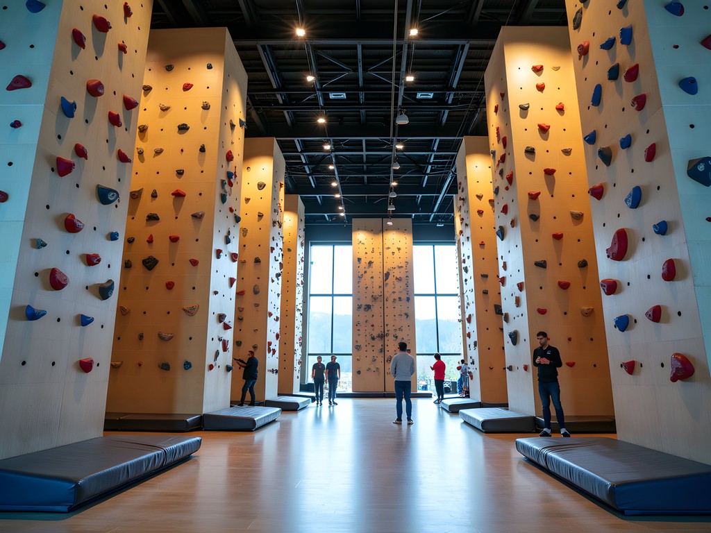 Woman training on vertical climbing wall for Matterhorn expedition