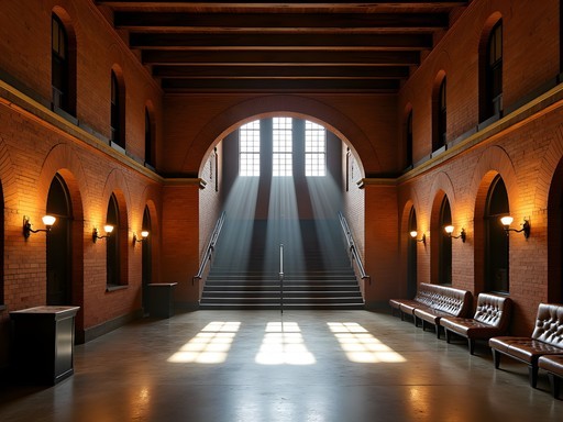 Interior of Ulumbarra Theatre showing prison architecture transformed into performance space