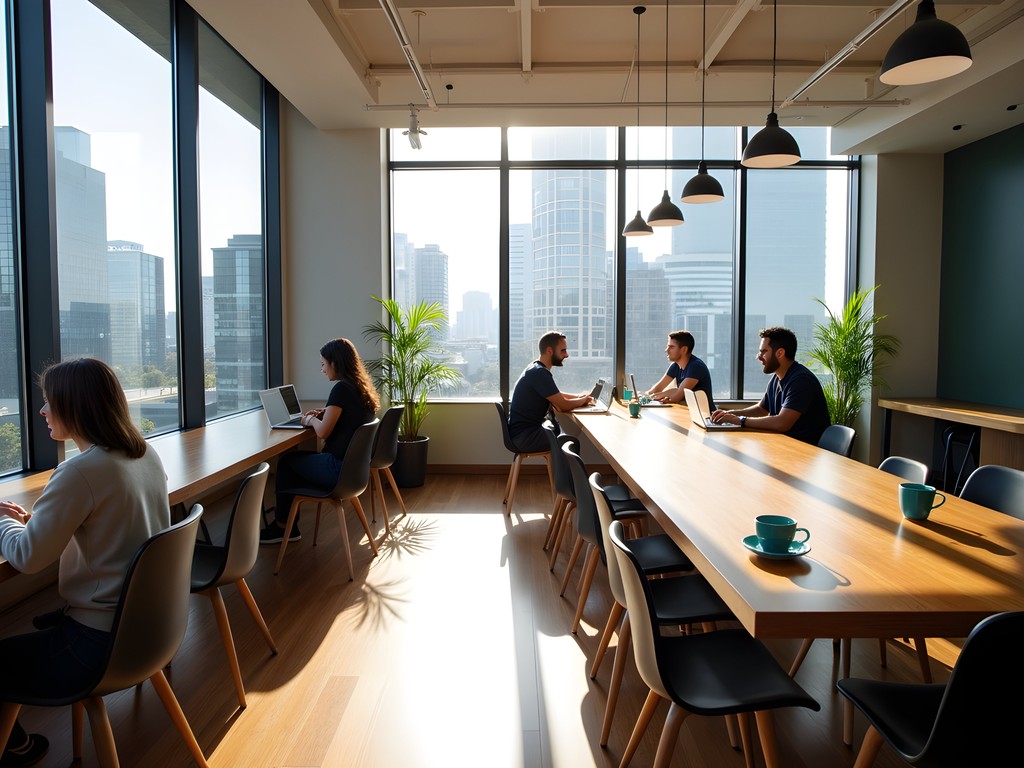 Digital nomad workspace at Spacecubed coworking in Perth CBD