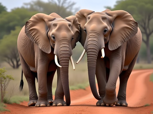 Close encounter with elephants at Addo Elephant National Park near Port Elizabeth