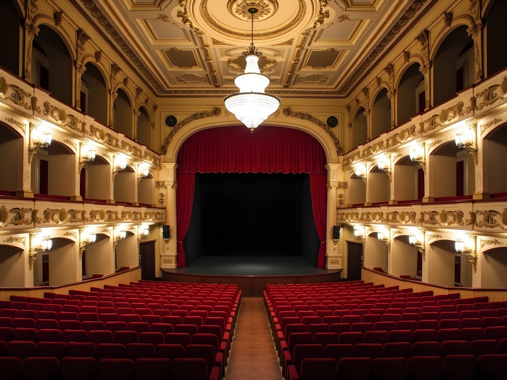 Ornate interior of the historic Theatro São Pedro in Porto Alegre