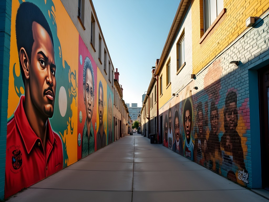 Colorful murals in Balmy Alley, Mission District, San Francisco