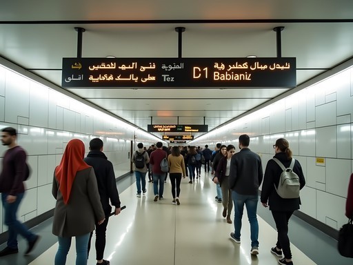Tehran's modern metro system with clear signage in Farsi and English