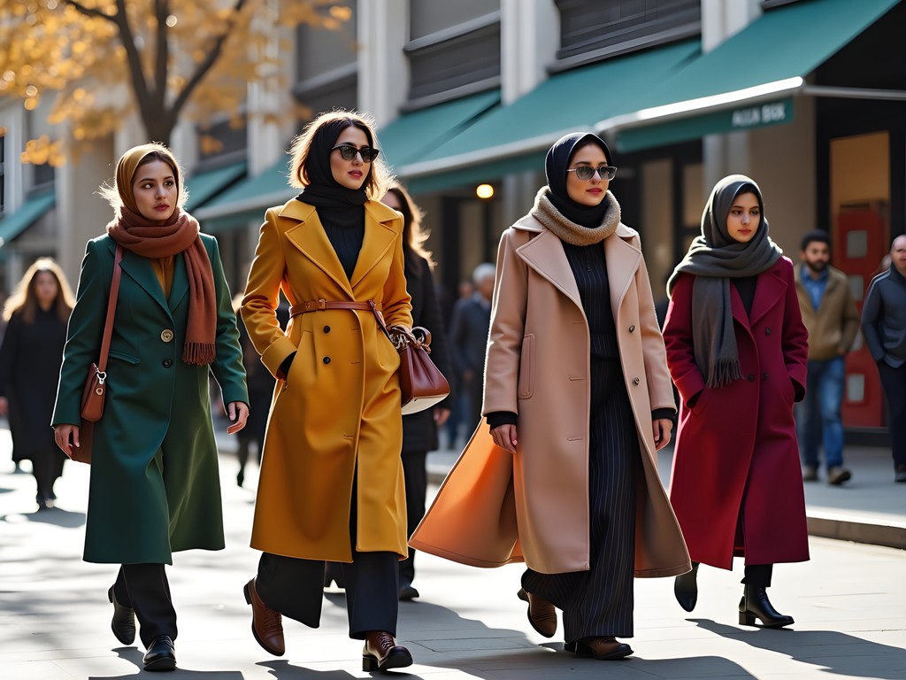 Stylish women walking in northern Tehran showing diverse modest fashion