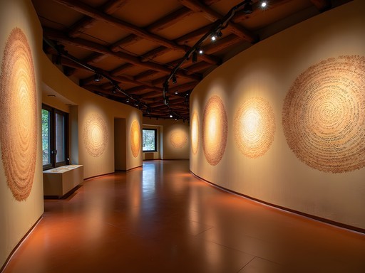 Indigenous art installation at Uluru-Kata Tjuta Cultural Centre
