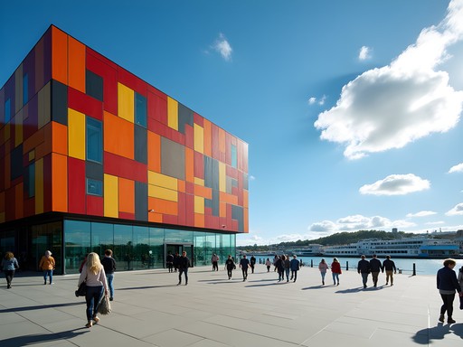 The dramatic exterior architecture of Te Papa Tongarewa museum in Wellington