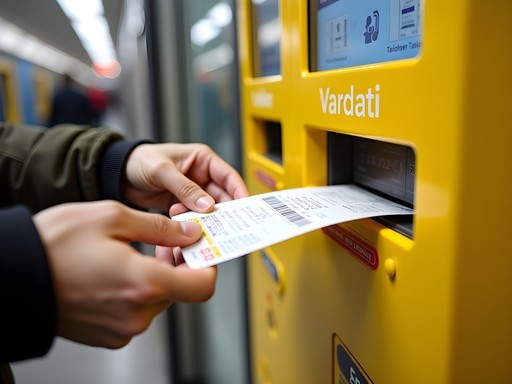Close-up of Bern public transportation ticket being validated at a station