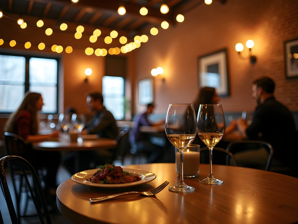 Romantic dinner setting in a repurposed industrial space in downtown Hagerstown