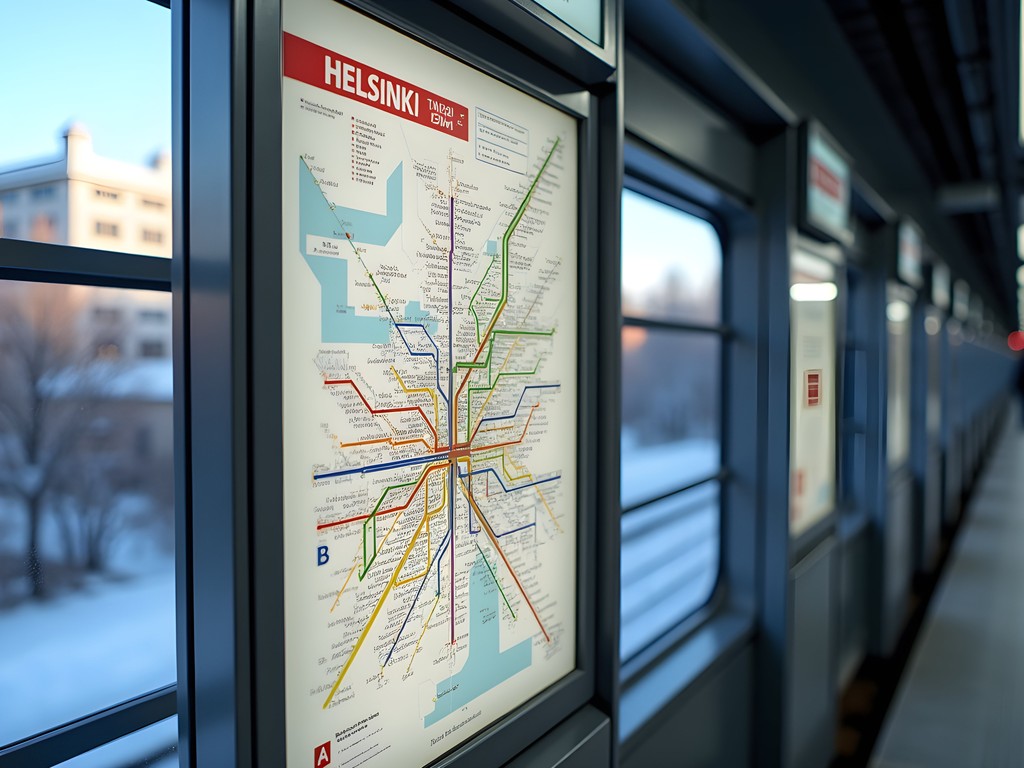Helsinki HSL transit zone map with winter overlay