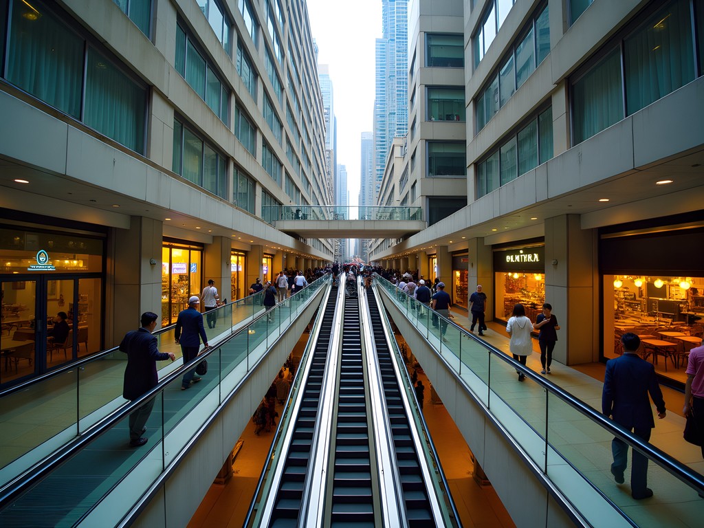 Central-Mid-Levels Escalator system with surrounding urban landscape in Hong Kong