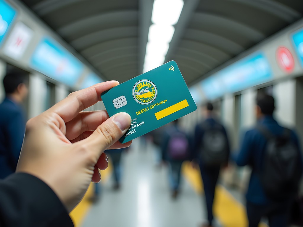 Hong Kong Octopus Card with MTR station background