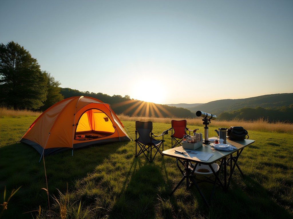 Campsite setup outside Hopkinsville for eclipse viewing