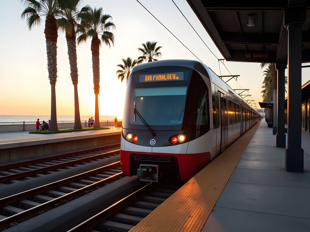 Metro Expo Line train arriving at Santa Monica terminus