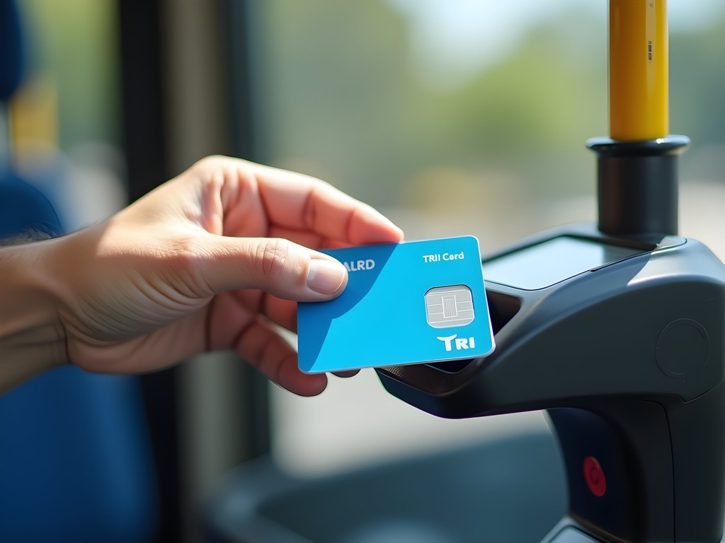 Porto Alegre TRI card being used at bus entrance
