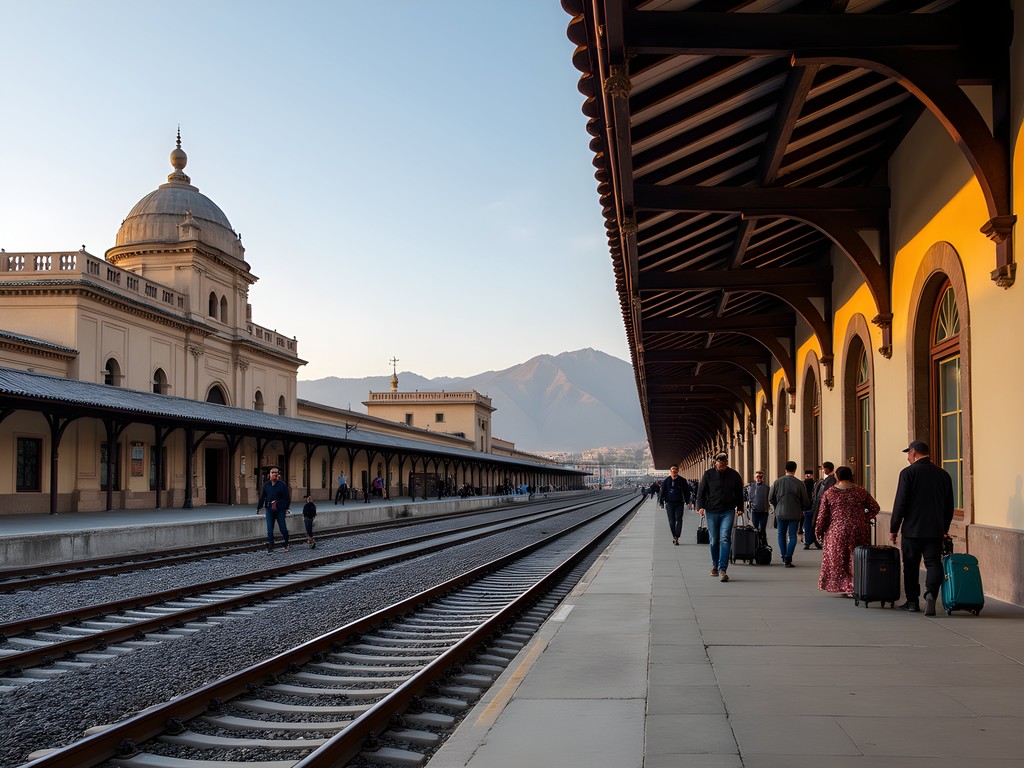 Historic Quetta Railway Station with mountains in background