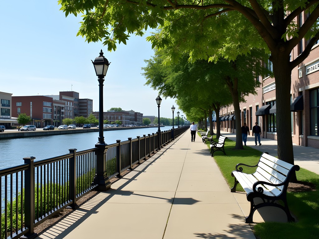 Salisbury Riverwalk pathway along Wicomico River connecting downtown areas