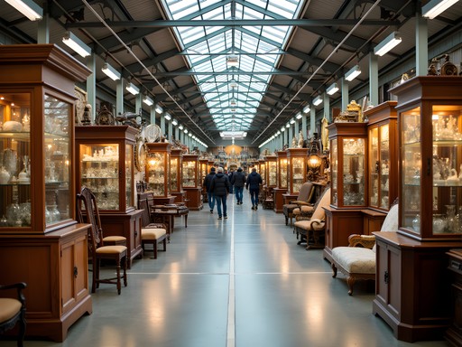 Interior of Vancouver Antique Mall with vintage items and collectibles