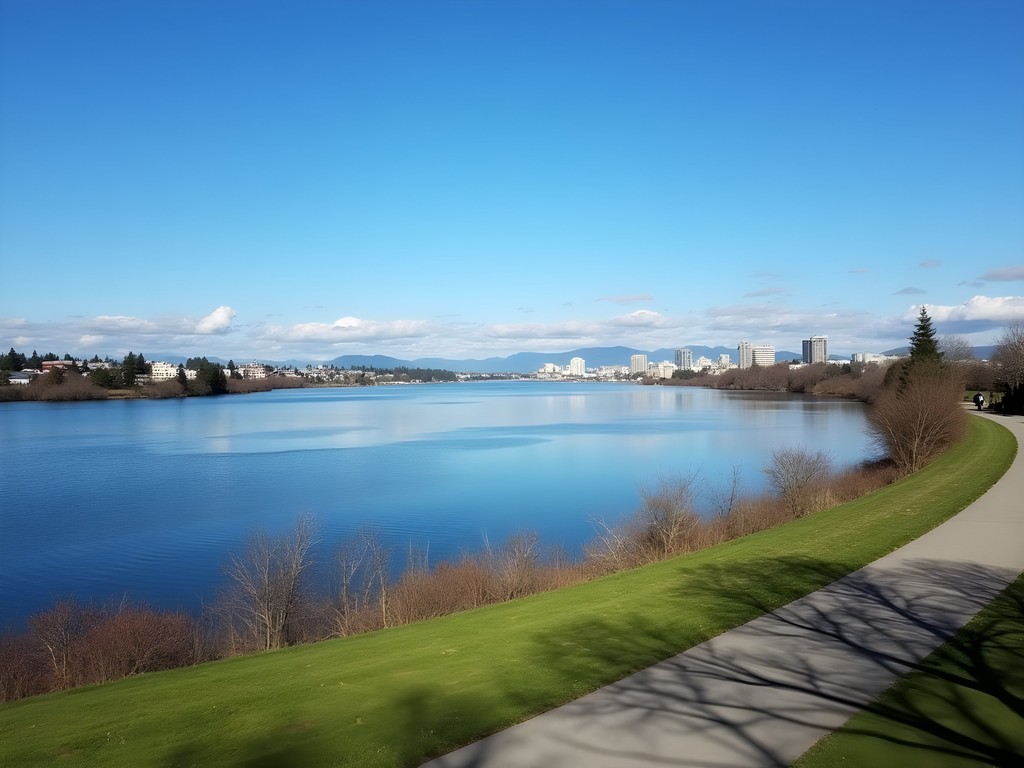 View of Columbia River from Vancouver Washington waterfront