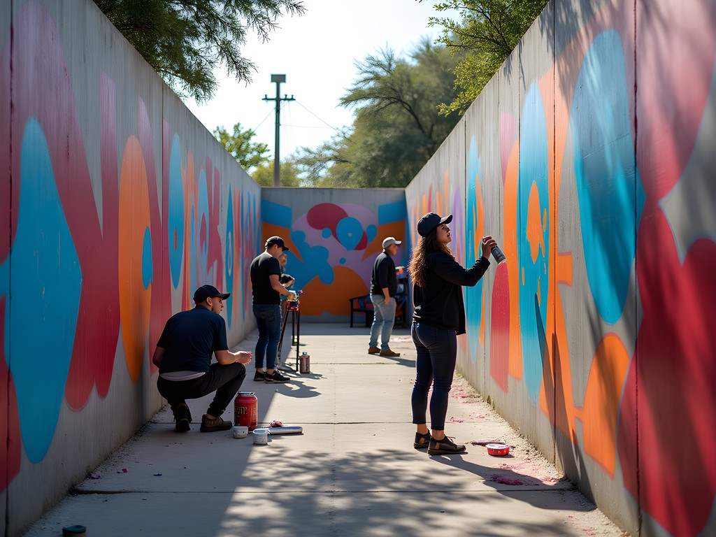 Artists creating new murals at HOPE Outdoor Gallery in Austin