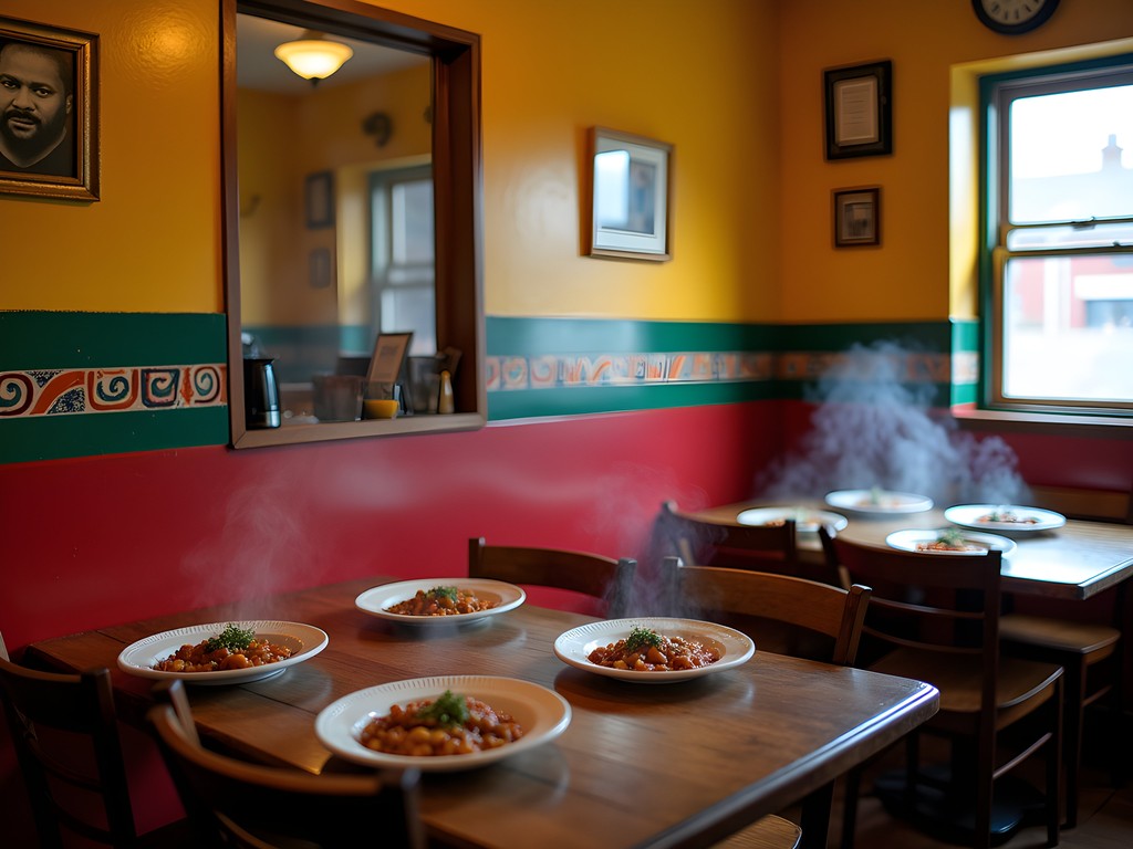 Authentic Cape Verdean restaurant interior in Brockton Massachusetts