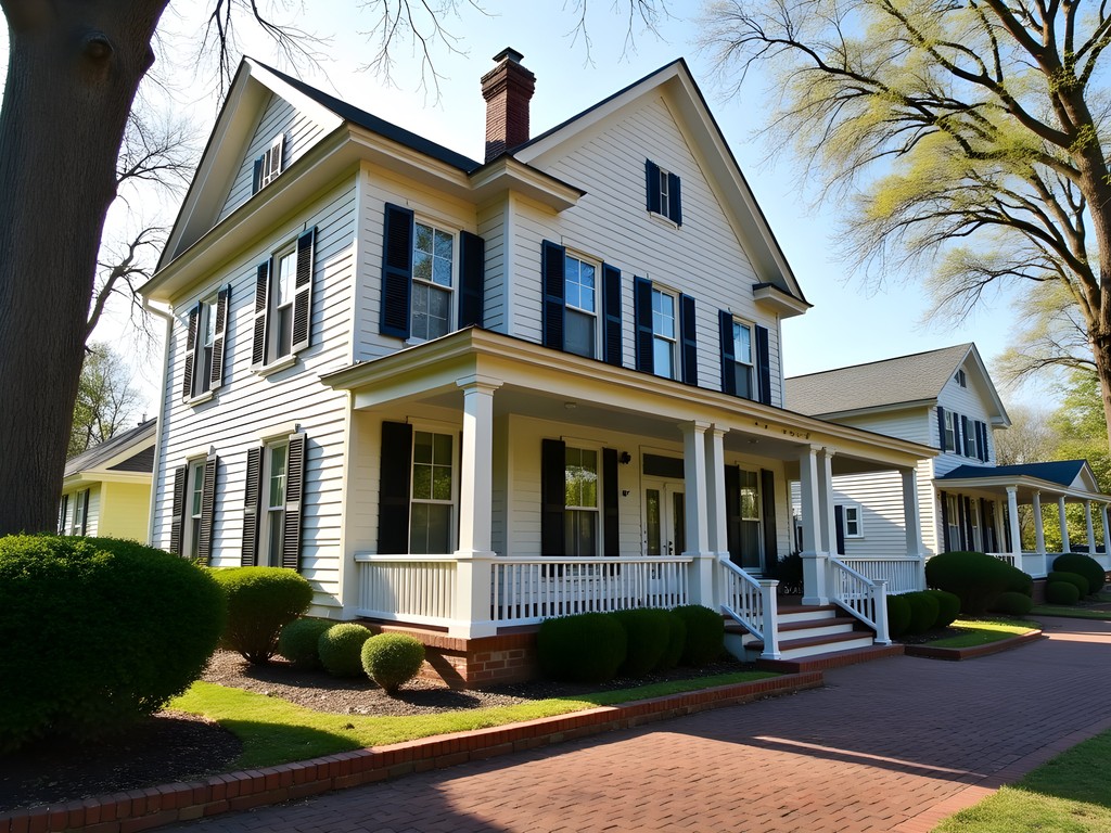 Historic Page-Walker Hotel building in downtown Cary, North Carolina with Victorian architecture