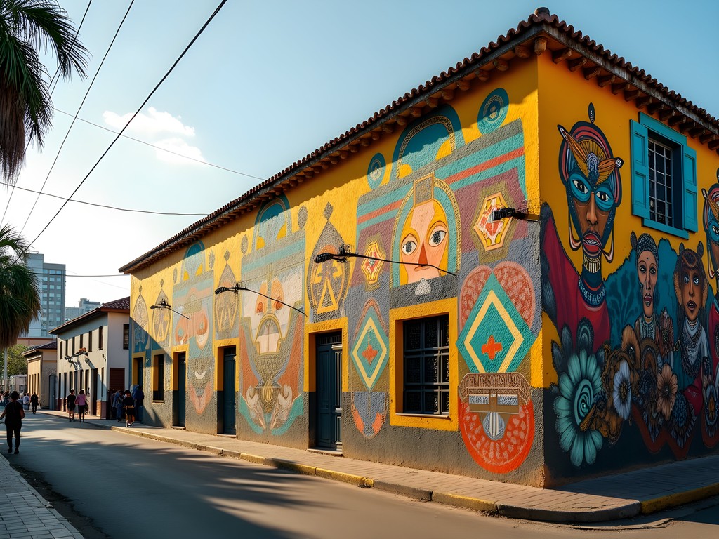 Vibrant street art mural in Güemes neighborhood of Córdoba