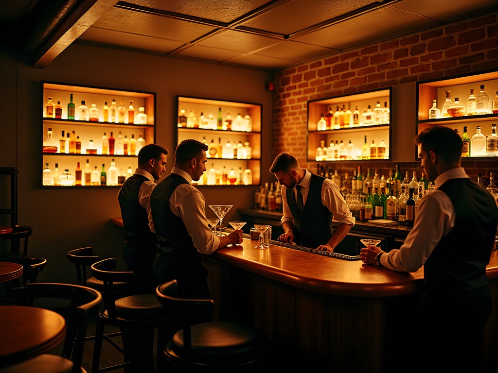 Atmospheric hidden speakeasy bar in Edmonton with vintage decor and craft cocktails