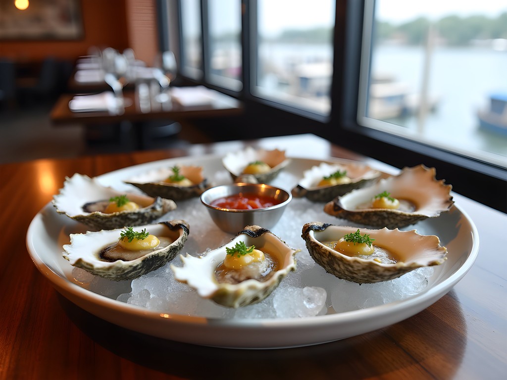 Fresh Chesapeake Bay oyster tasting at Norfolk waterfront restaurant