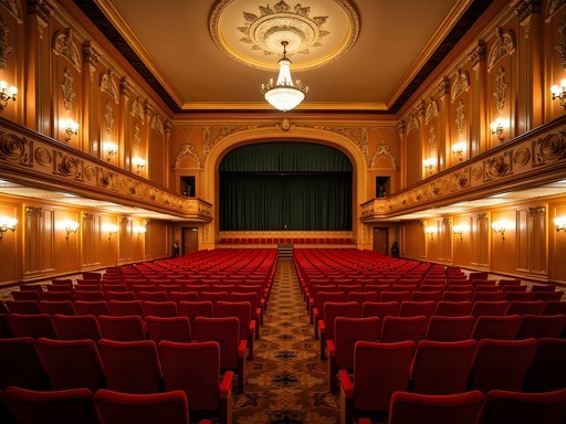 Ornate Art Deco interior of the historic Coronado Theatre in Rockford