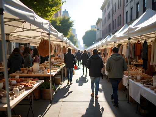 Local artisans selling handcrafted goods at the Sunset Mercantile market in San Francisco