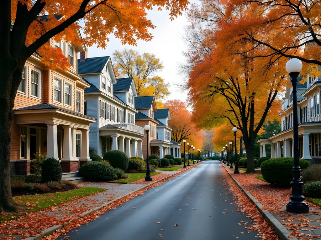 Historic homes in Schenectady's GE Realty Plot neighborhood showcasing diverse architectural styles amid fall foliage